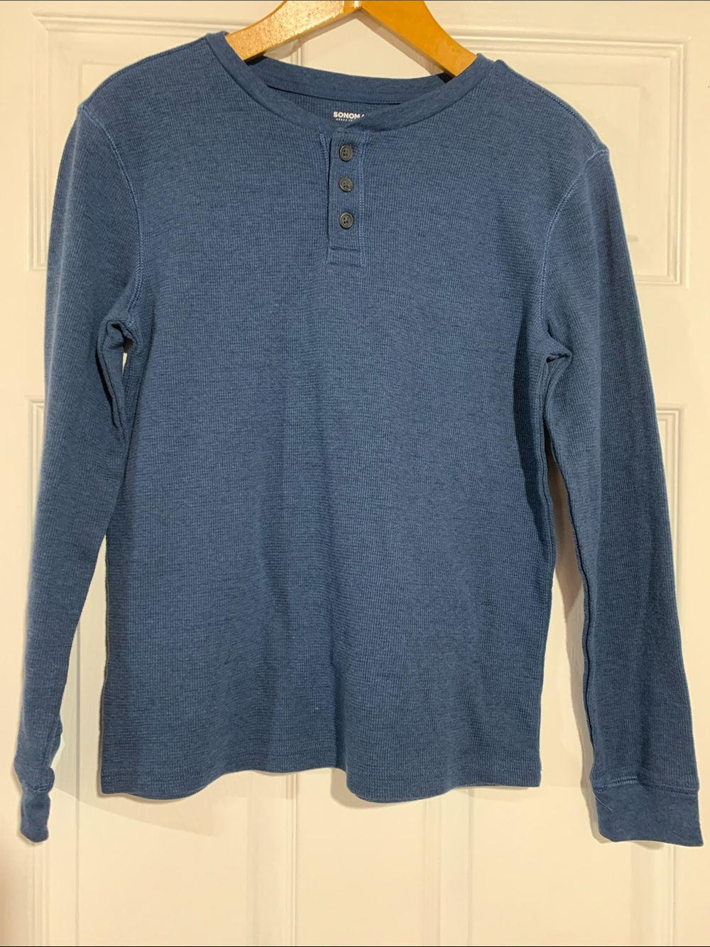Sonoma Blue Long Sleeve Henley Tee